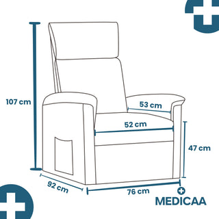 Fauteuil relax releveur 2 fonctions (1 moteur) – Gaspard – Gris Clair