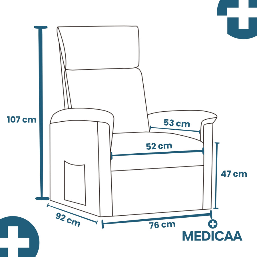 Fauteuil relax releveur 2 fonctions (1 moteur) – Gaspard – Gris Clair