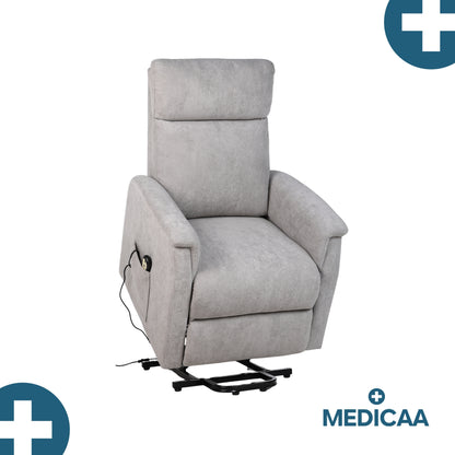 Fauteuil relax releveur 2 fonctions (1 moteur) – Gaspard – Gris Clair