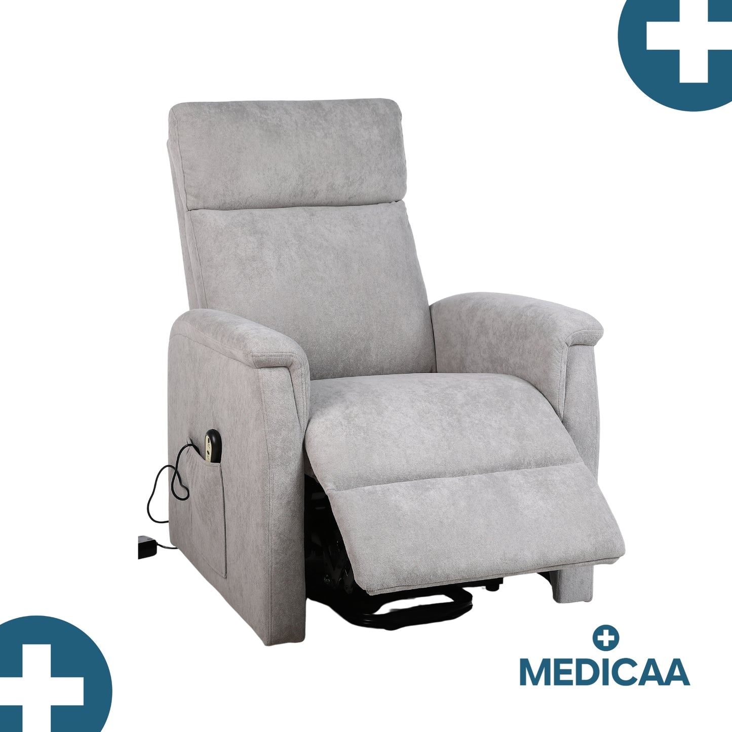 Fauteuil relax releveur 2 fonctions (1 moteur) – Gaspard – Gris Clair