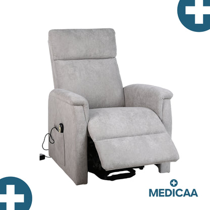 Fauteuil relax releveur 2 fonctions (1 moteur) – Gaspard – Gris Clair