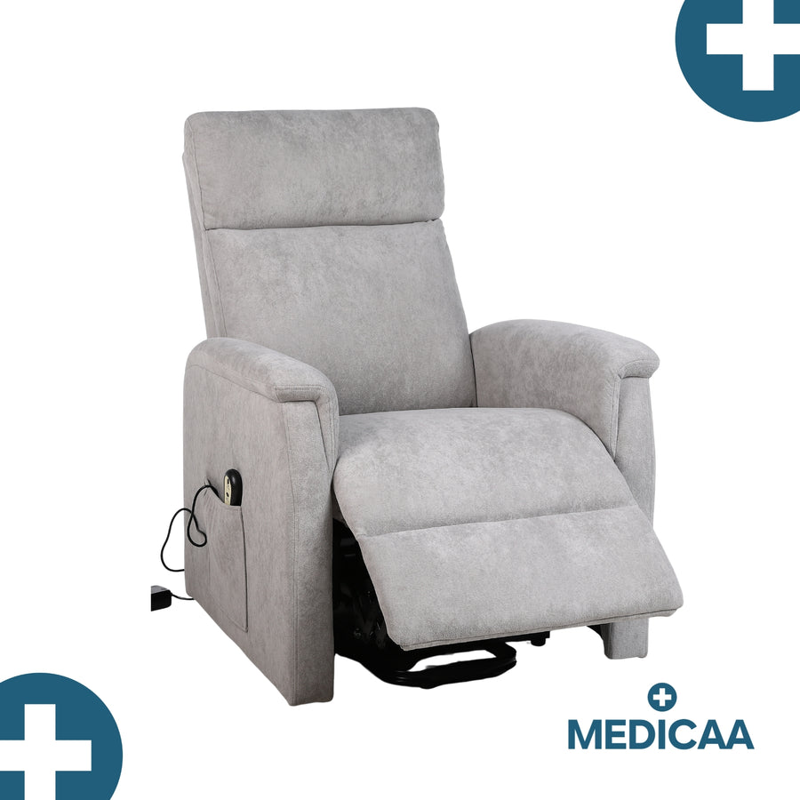 Fauteuil relax releveur 2 fonctions (1 moteur) – Gaspard – Gris Clair