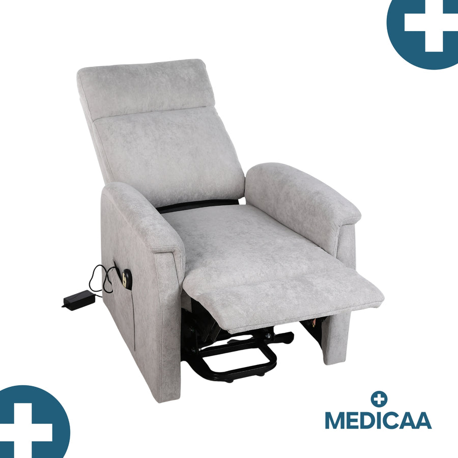 Fauteuil relax releveur 2 fonctions (1 moteur) – Gaspard – Gris Clair