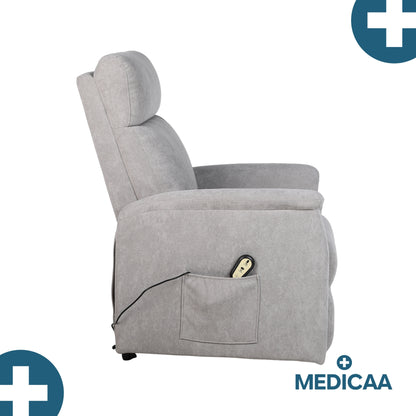 Fauteuil relax releveur 2 fonctions (1 moteur) – Gaspard – Gris Clair