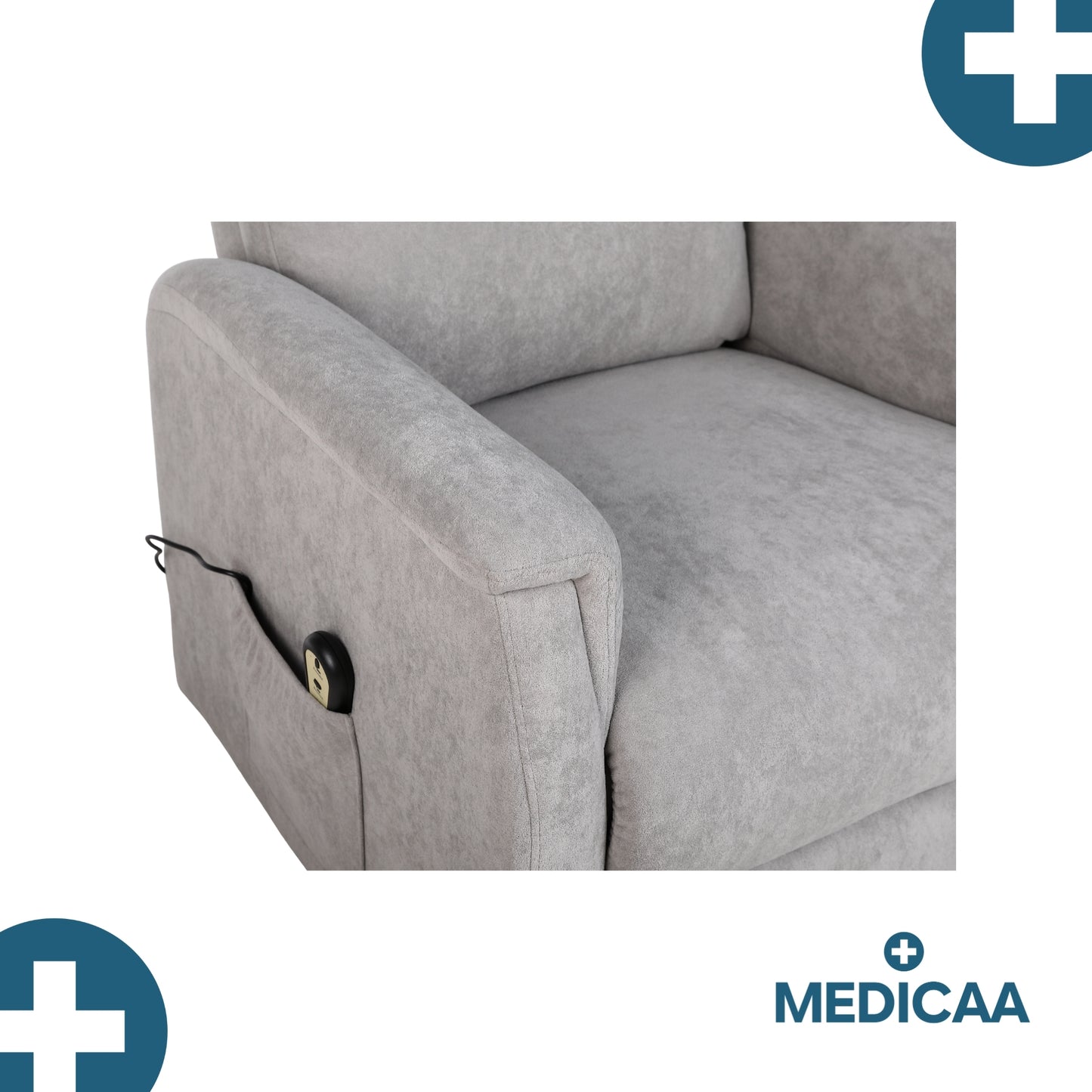 Fauteuil relax releveur 2 fonctions (1 moteur) – Gaspard – Gris Clair