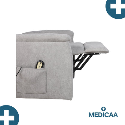 Fauteuil relax releveur 2 fonctions (1 moteur) – Gaspard – Gris Clair
