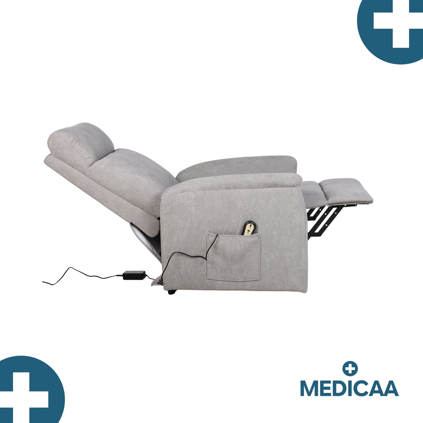 Fauteuil relax releveur 2 fonctions (1 moteur) – Gaspard – Gris Clair