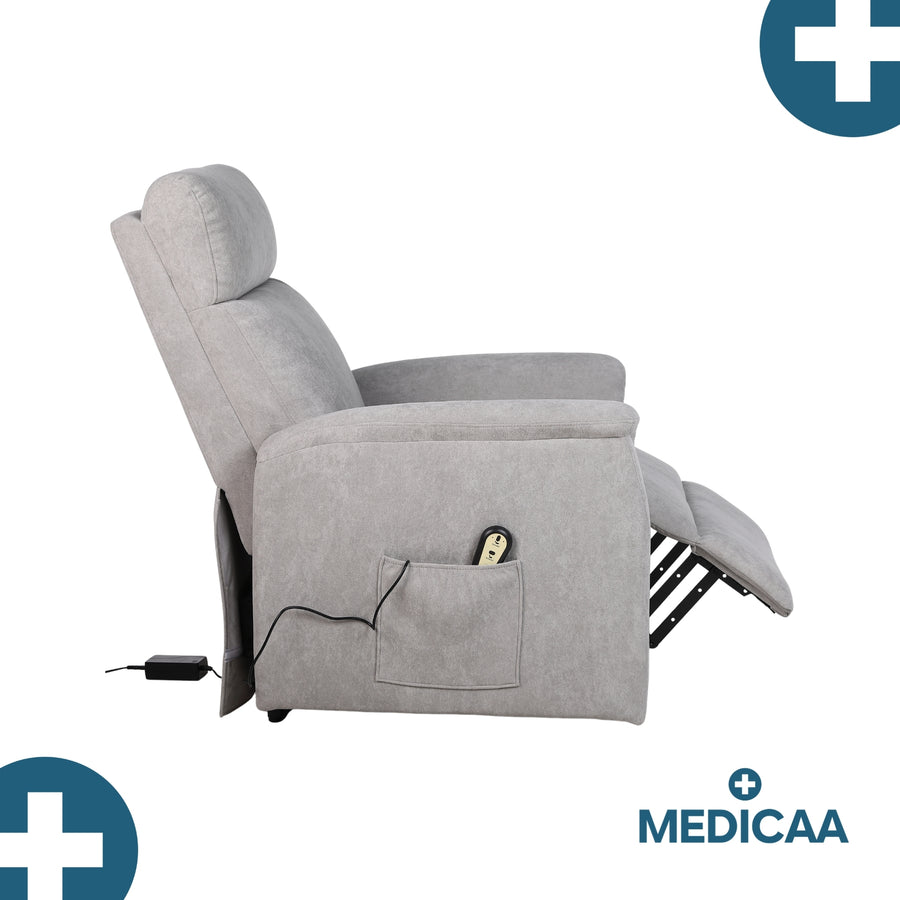 Fauteuil relax releveur 2 fonctions (1 moteur) – Gaspard – Gris Clair