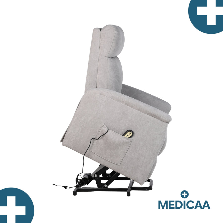 Fauteuil relax releveur 2 fonctions (1 moteur) – Gaspard – Gris Clair