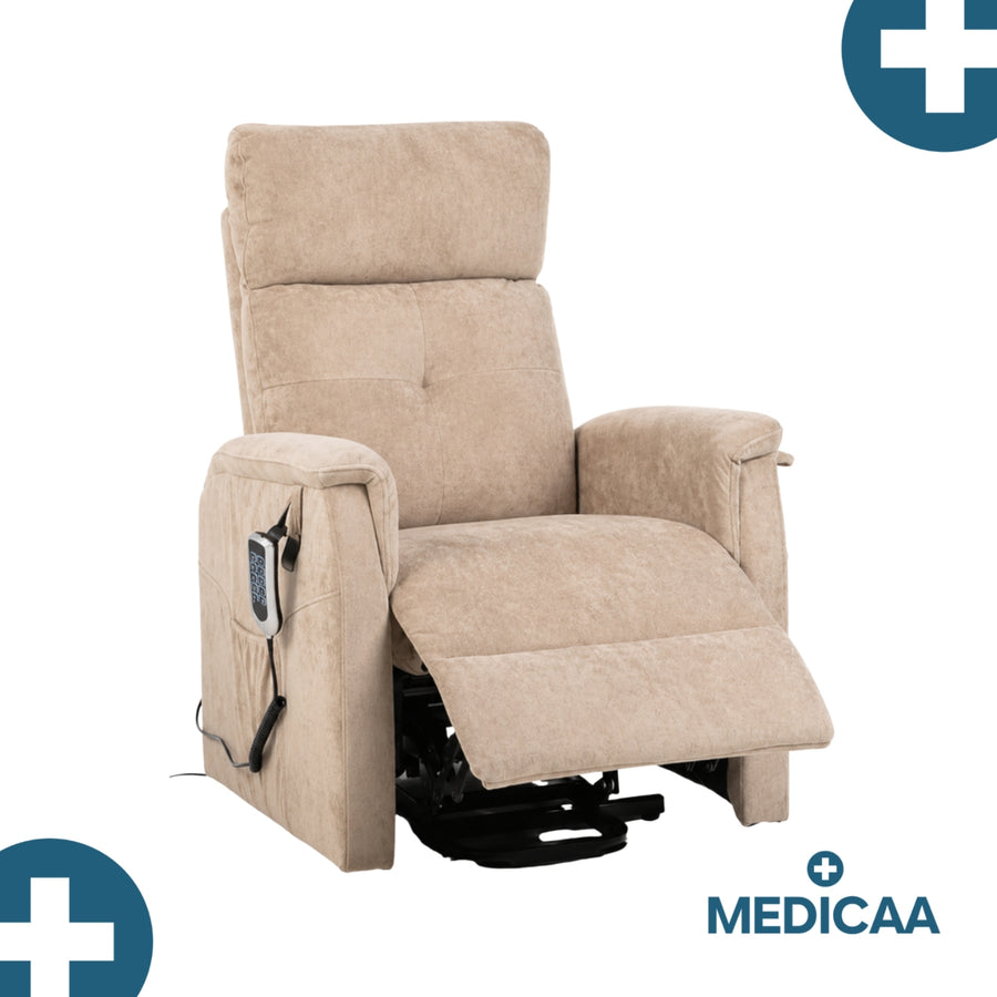 Fauteuil relax releveur 5 fonctions (4 moteurs) – Raymond – Beige