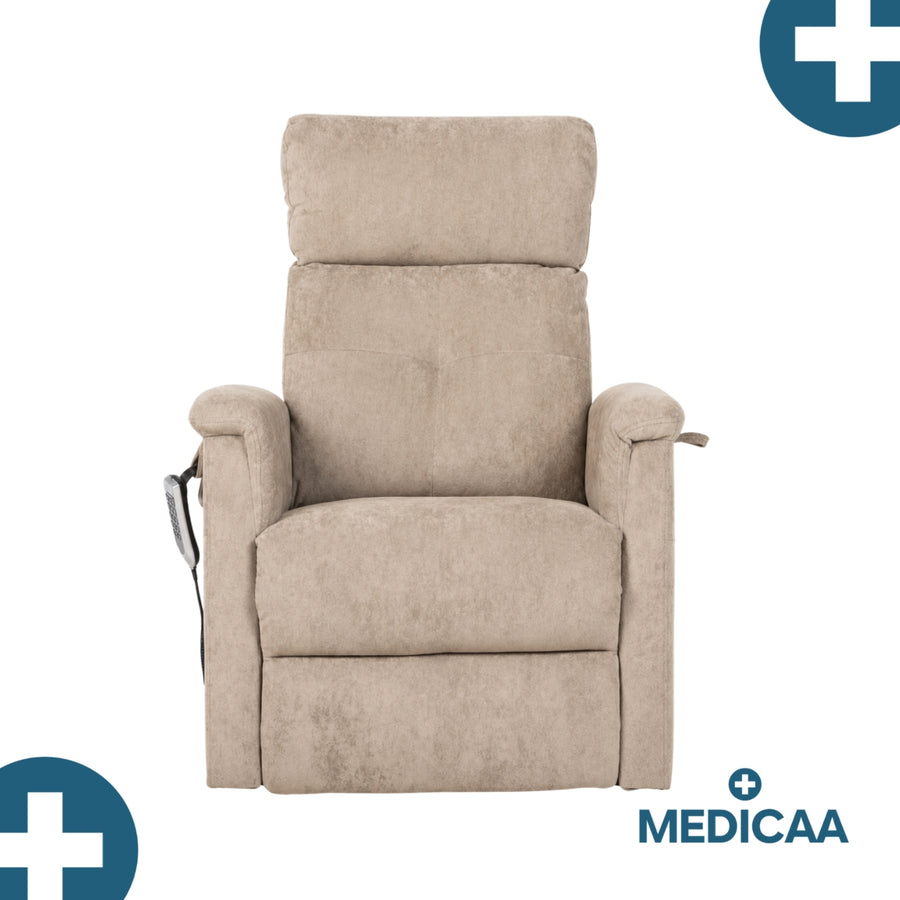 Fauteuil relax releveur 5 fonctions (4 moteurs) – Raymond – Beige