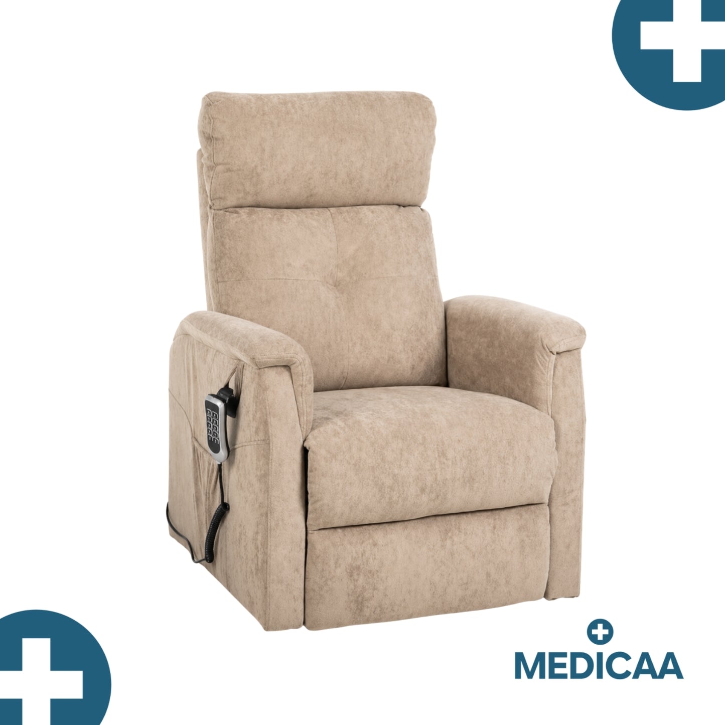 Fauteuil relax releveur 5 fonctions (4 moteurs) – Raymond – Beige