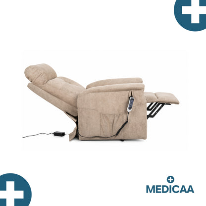 Fauteuil relax releveur 5 fonctions (4 moteurs) – Raymond – Beige