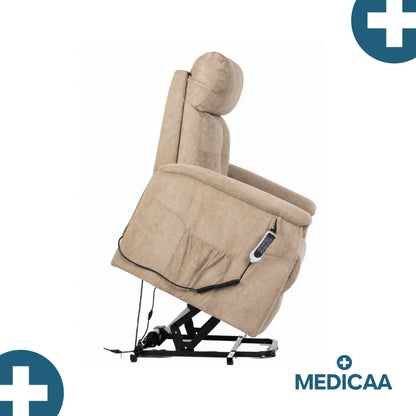 Fauteuil relax releveur 5 fonctions (4 moteurs) – Raymond – Beige