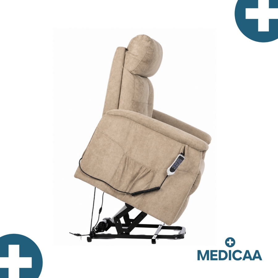 Fauteuil relax releveur 5 fonctions (4 moteurs) – Raymond – Beige