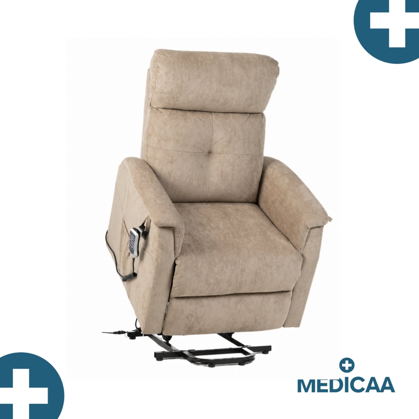 Fauteuil relax releveur 5 fonctions (4 moteurs) – Raymond – Beige