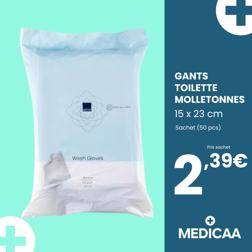 Gants de Toilette Molletonnes a Usage Unique - Abena
