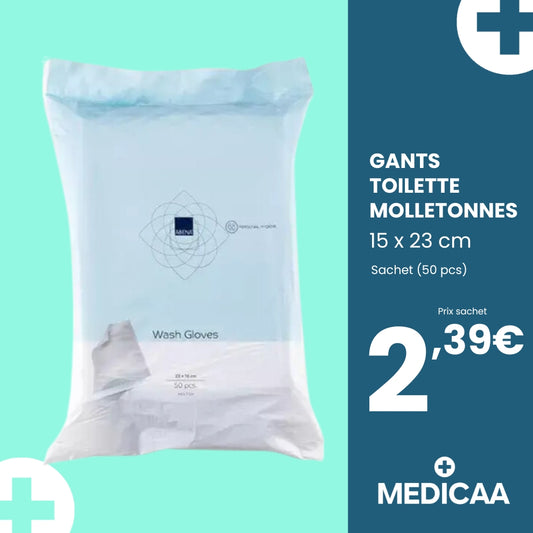 Gants de Toilette Molletonnes a Usage Unique - Abena