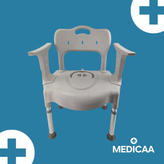 Chaise de douche, chaise garde robe et sur-élévateur de toilettes Olivia