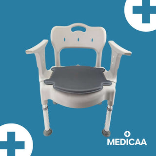Chaise de douche, chaise garde robe et sur-élévateur de toilettes Olivia