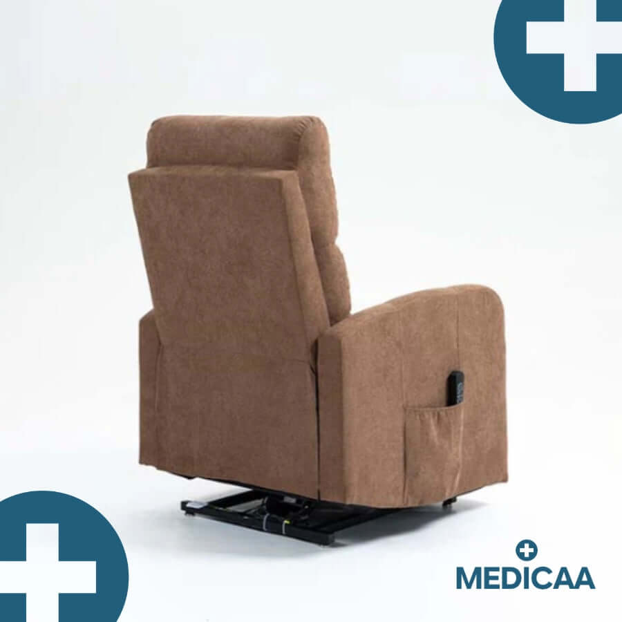 Medicaa tranquille emile fauteuil releveur 3 moteurs arthur chocolat arriere releve