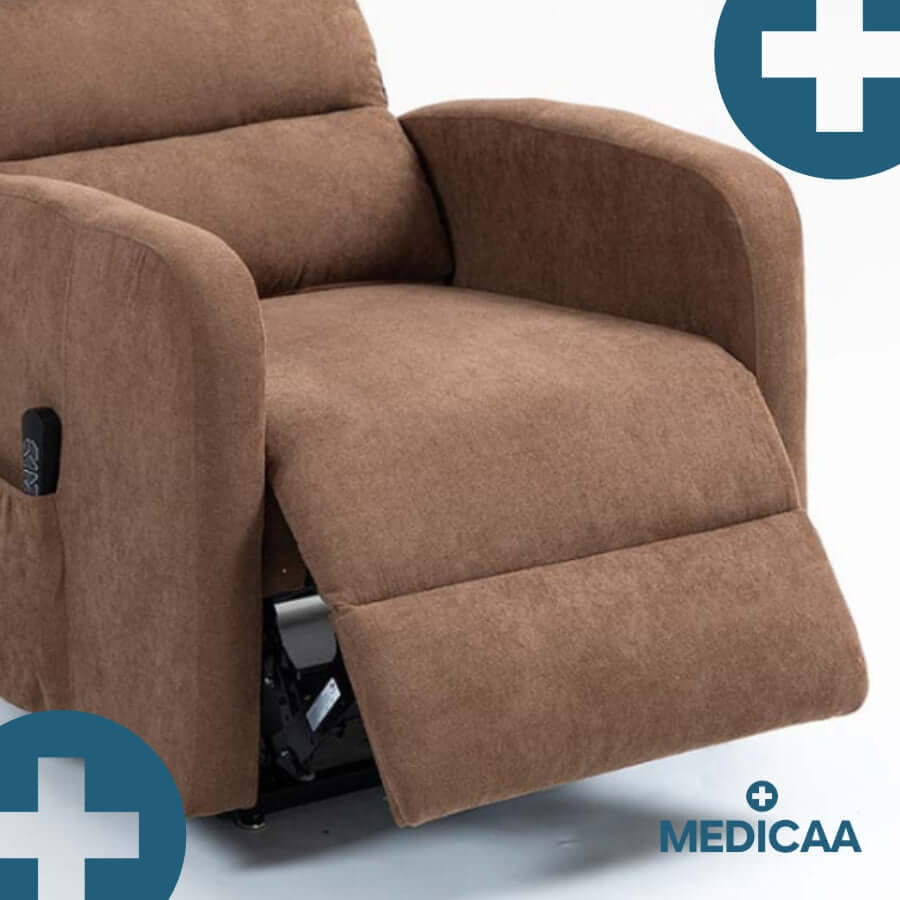 Medicaa tranquille emile fauteuil releveur 3 moteurs arthur chocolat detail releve jambes