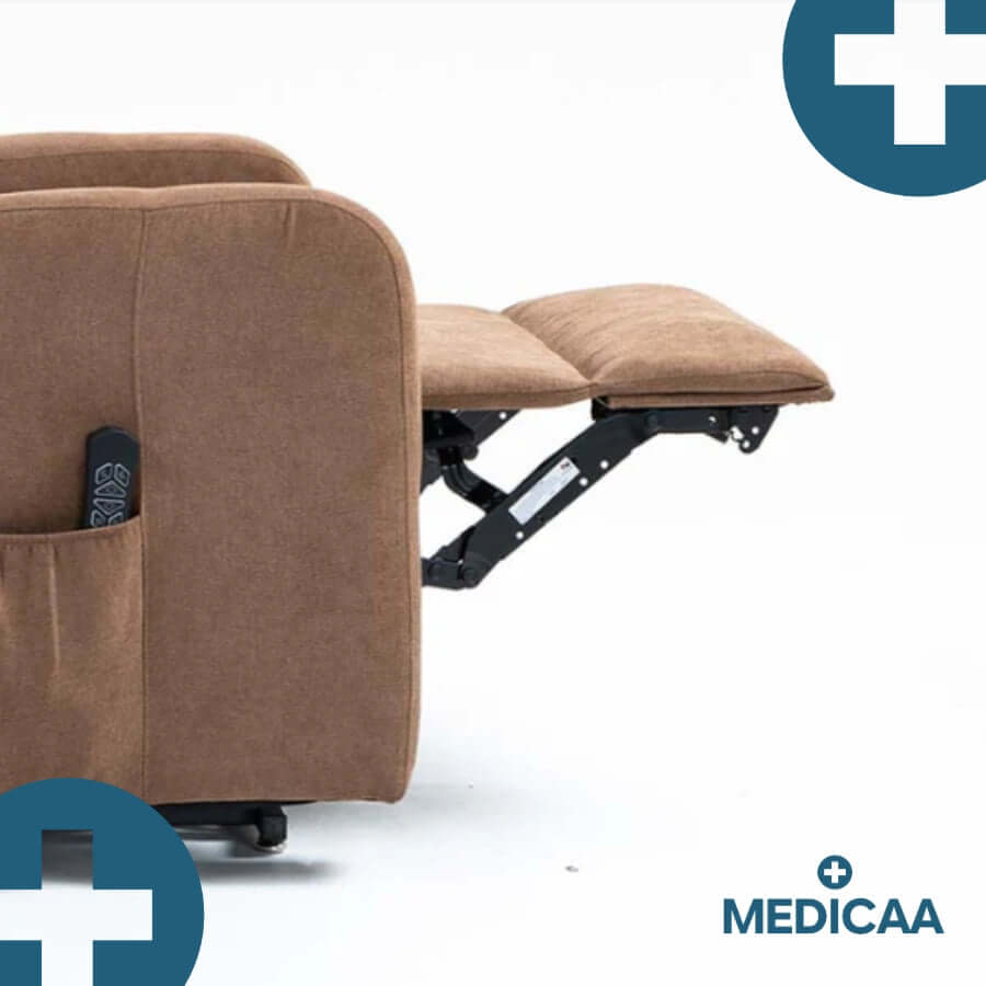 Medicaa tranquille emile fauteuil releveur 3 moteurs arthur chocolat releve jambes horizontal releve