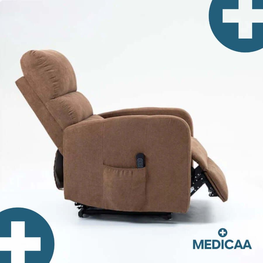 Medicaa tranquille emile fauteuil releveur 3 moteurs arthur chocolat semi incline releve jambes