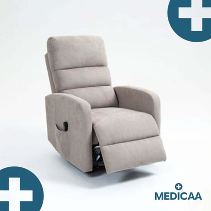 Medicaa Fauteuil releveur relax tranquille emile 3 moteurs gris clair releve jambes