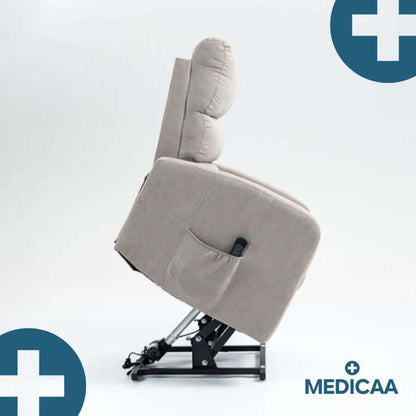 Medicaa Fauteuil releveur relax tranquille emile 3 moteurs gris clair cote