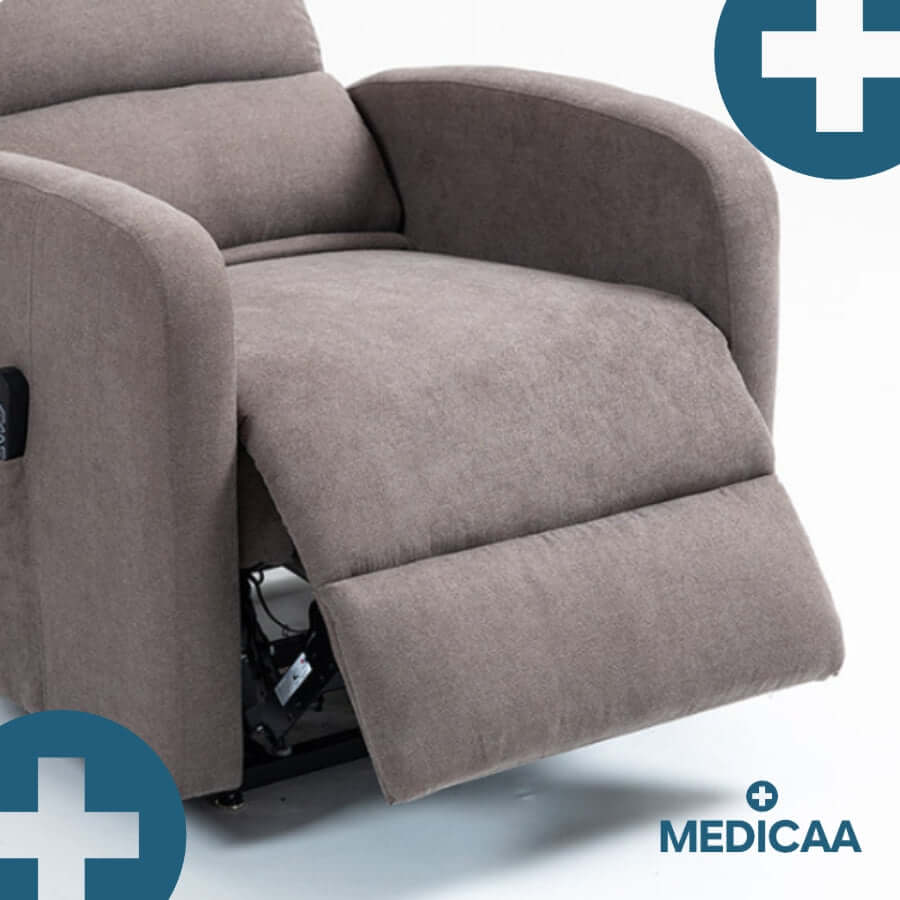 Medicaa Fauteuil releveur relax tranquille emile 3 moteurs gris fonce releve jambe detail