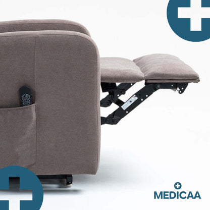 Medicaa Fauteuil releveur relax tranquille emile 3 moteurs gris fonce releveur releve jambe detail