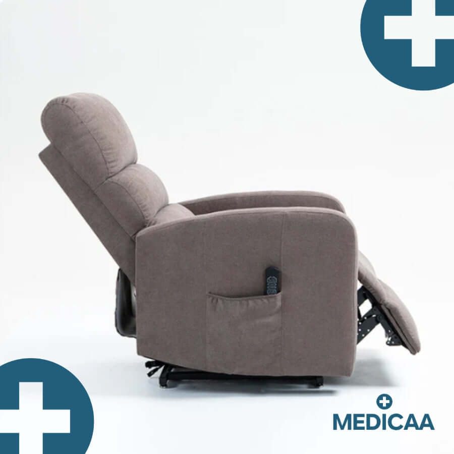 Medicaa Fauteuil releveur relax tranquille emile 3 moteurs gris fonce releve jambe dossier inclinable