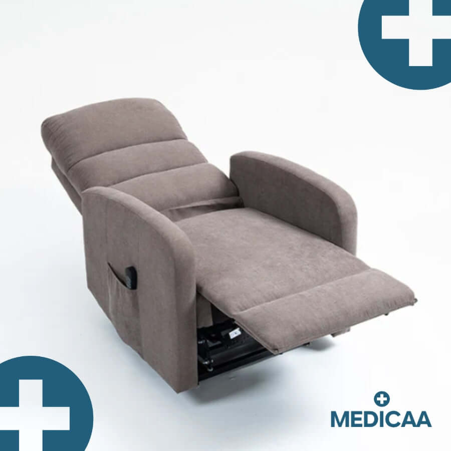 Medicaa Fauteuil releveur relax tranquille emile 3 moteurs gris fonce releve jambe dossier inclinable horizontal
