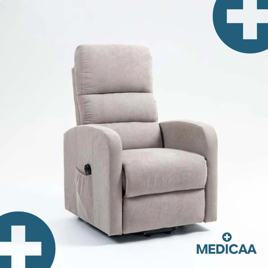 Medicaa fauteuil releveur 1 moteur robert gris clair profil