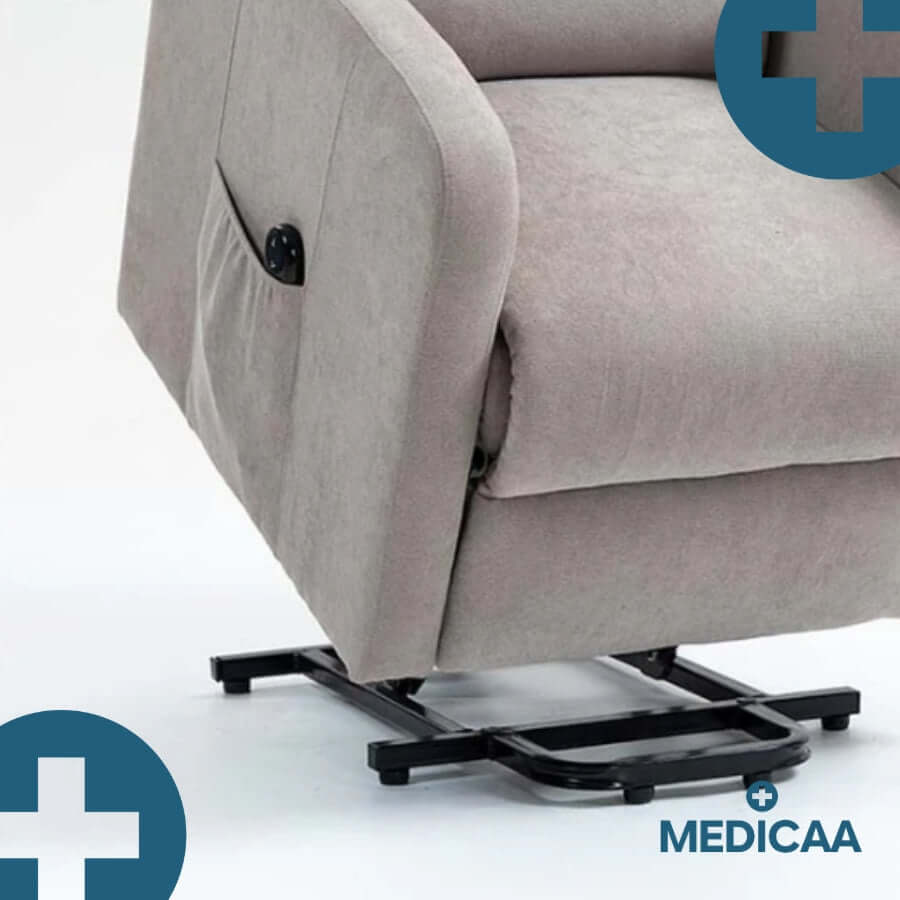Medicaa fauteuil releveur 1 moteur robert gris clair detail base releveur