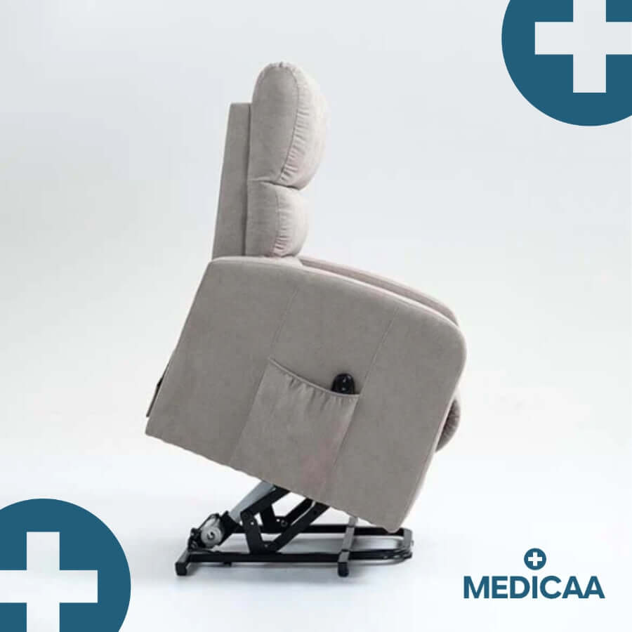 Medicaa fauteuil releveur 1 moteur robert gris clair releve cote