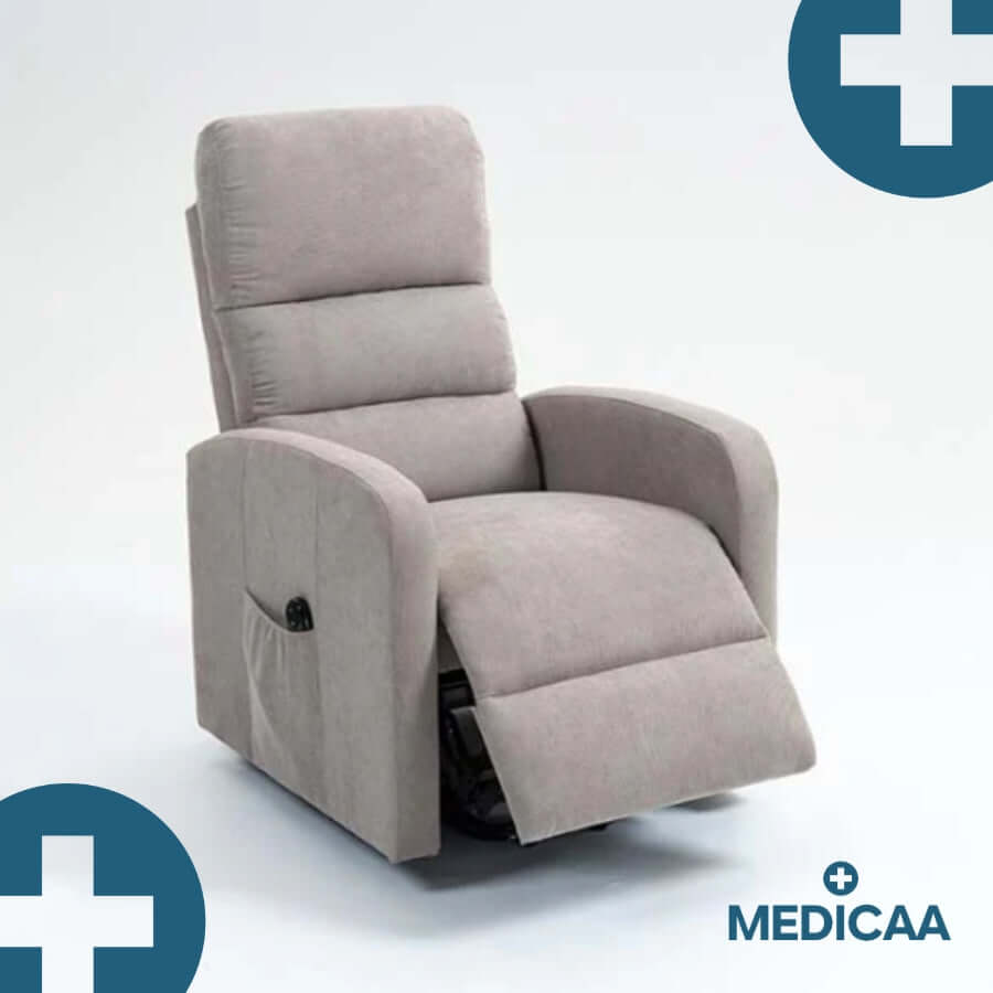 Medicaa fauteuil releveur 1 moteur robert gris clair releve jambes 