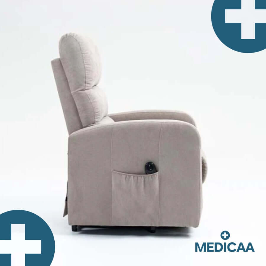 Medicaa fauteuil releveur 1 moteur robert gris clair cote