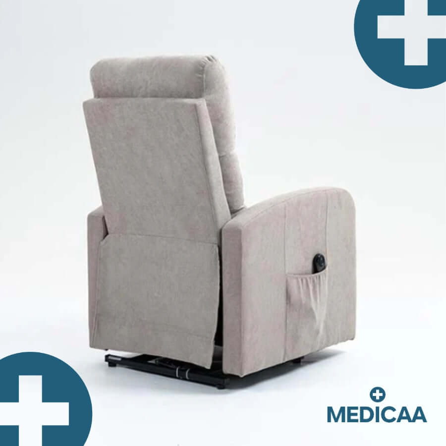 Medicaa fauteuil releveur 1 moteur robert gris clair profil arriere