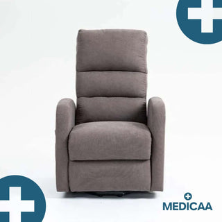 Fauteuil relax releveur 2 fonctions (1 moteur) – Robert – Gris Foncé / Marron