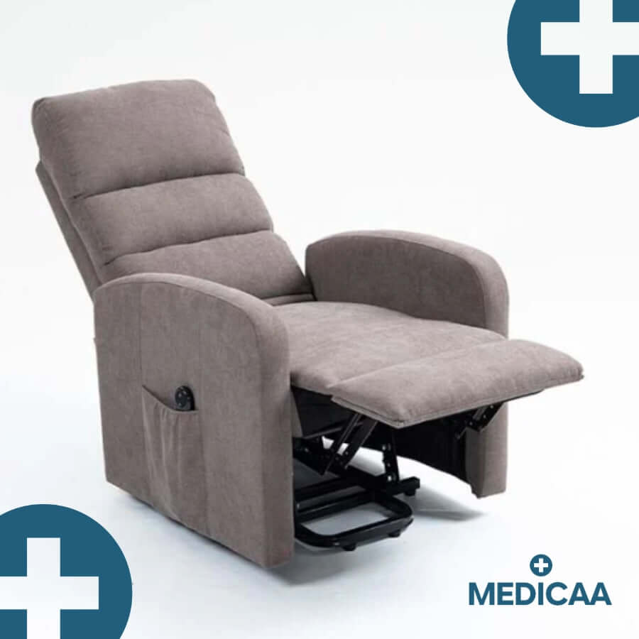 Medicaa fauteuil releveur 1 moteur robert gris souris releve jambes et dossier incline
