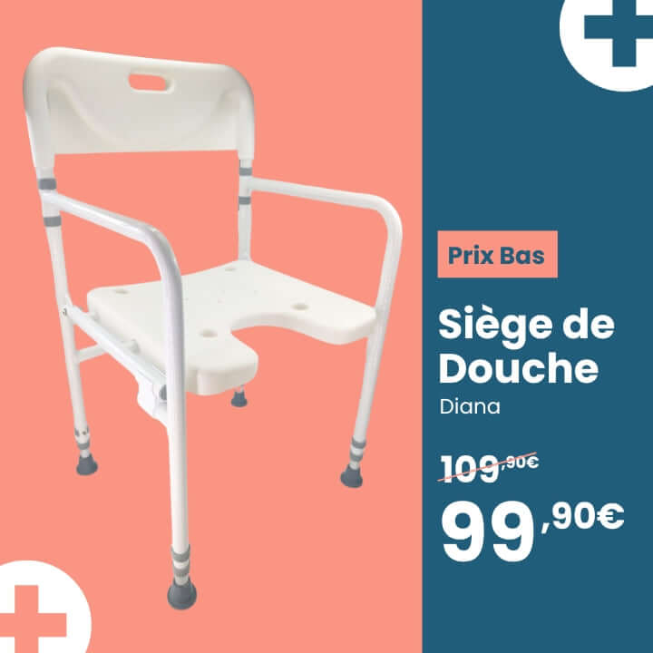 Medicaa siege de douche pliant senior personne agee Diana prix