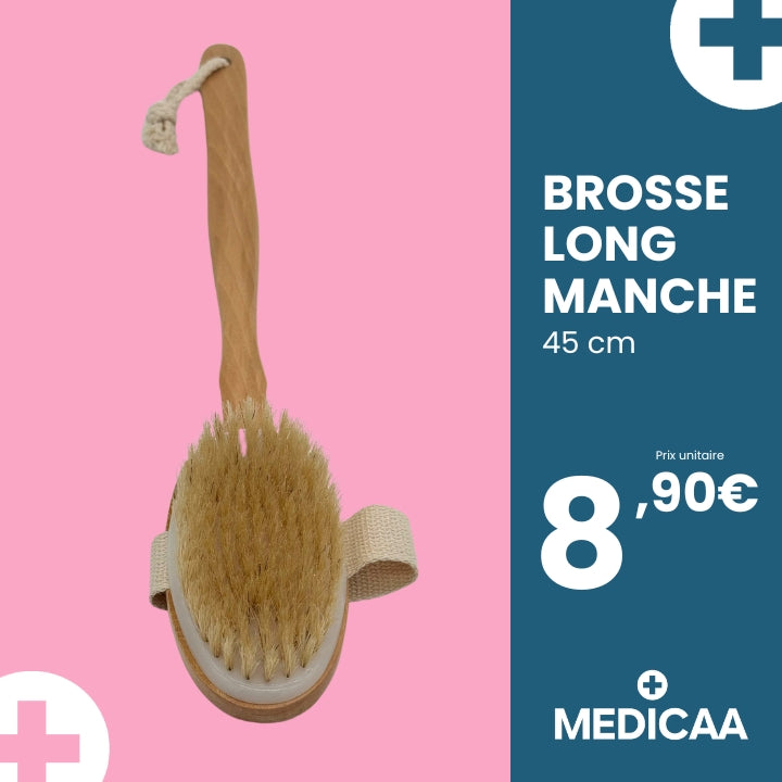 Brosse de Bain Long Manche en Bois 45cm