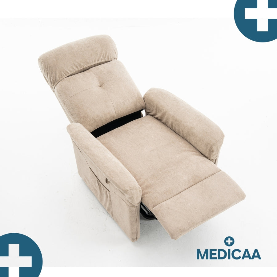 Medicaa fauteuil releveur 1 moteur gamme premium modele anatole coloris Beige marque tranquille emile