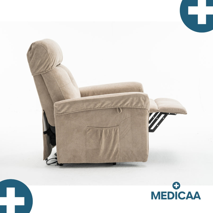 Medicaa fauteuil releveur 1 moteur gamme premium modele anatole coloris Beige marque tranquille emile