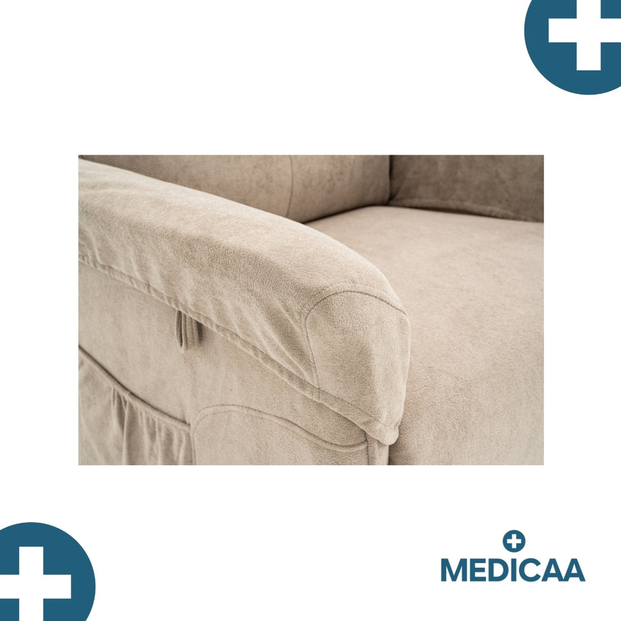 Medicaa fauteuil releveur 1 moteur gamme premium modele anatole coloris Beige marque tranquille emile