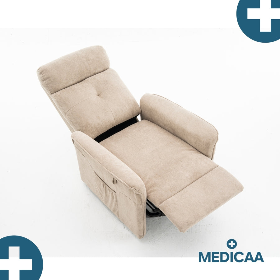Medicaa fauteuil releveur 1 moteur gamme premium modele anatole coloris Beige marque tranquille emile