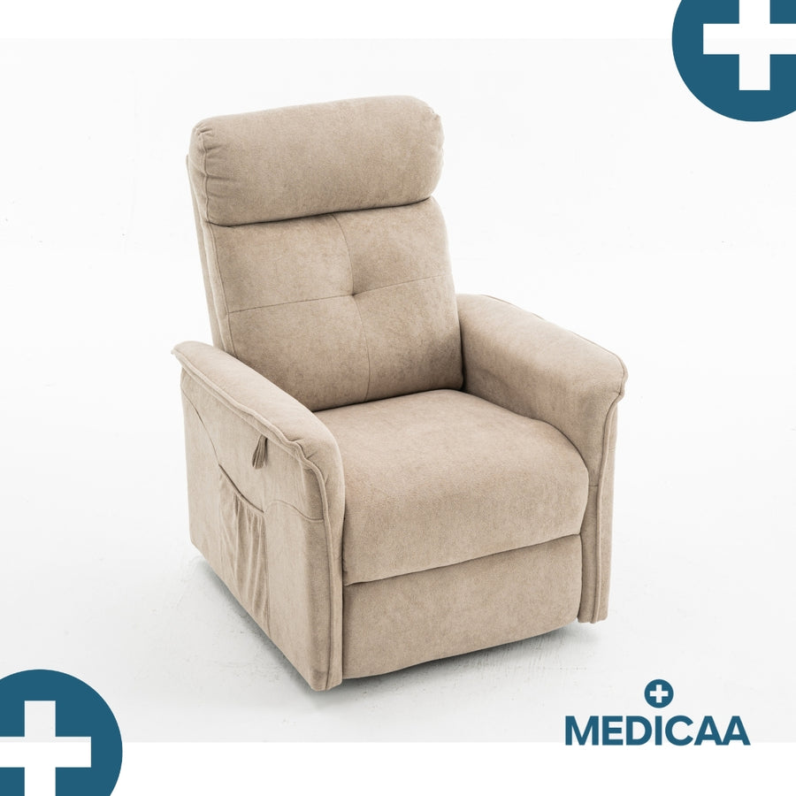 Medicaa fauteuil releveur 1 moteur gamme premium modele anatole coloris Beige marque tranquille emile