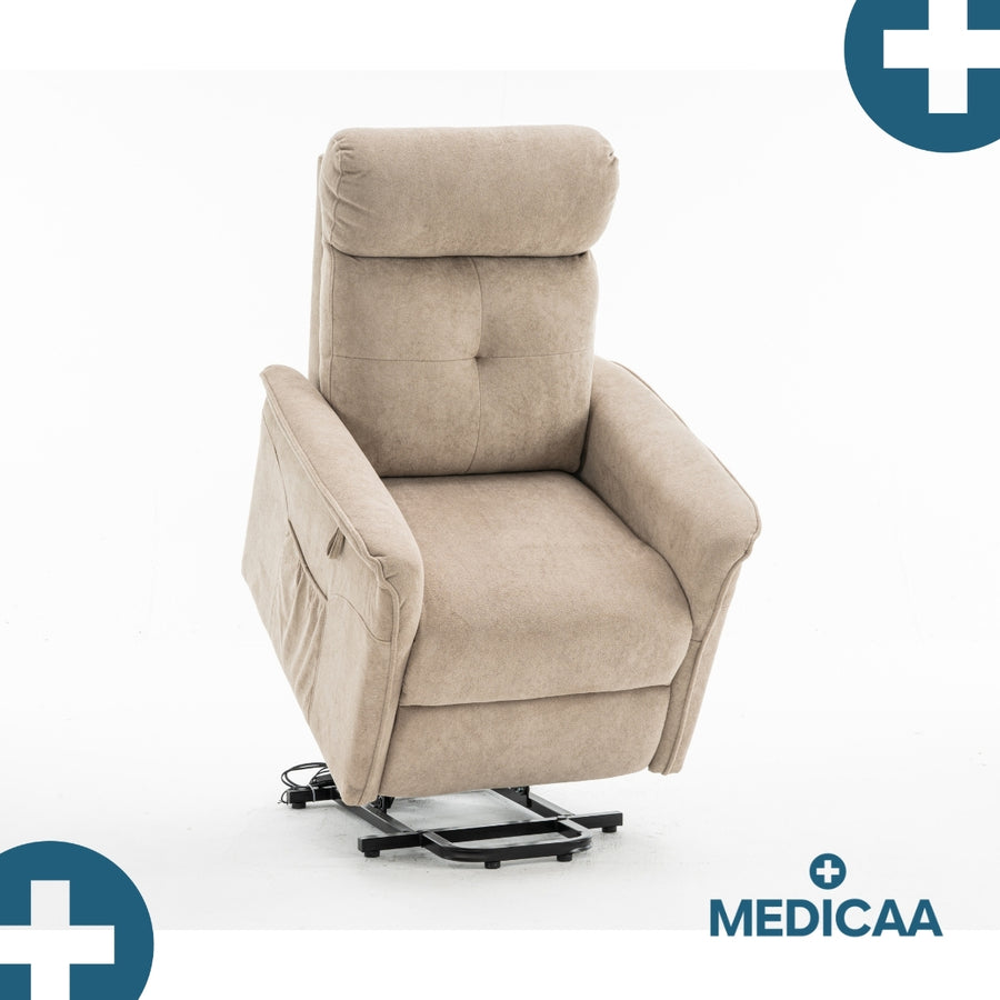 Medicaa fauteuil releveur 1 moteur gamme premium modele anatole coloris Beige marque tranquille emile